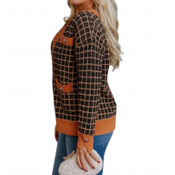 NEW FATE checkered cardigan in black - Picture 2 of 4